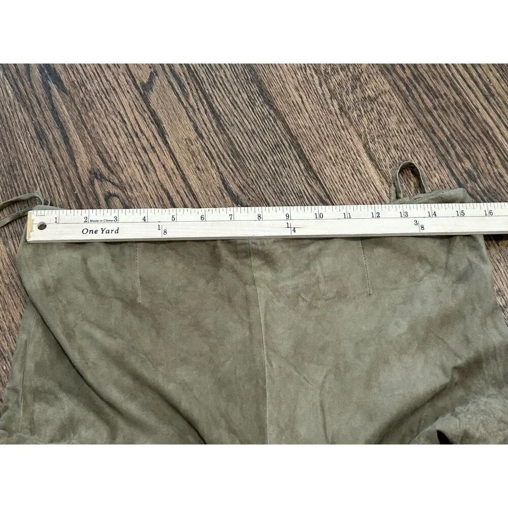 Ralph Lauren Pants Womens Size 8‎ Brown 100% Goat Suede Straight Leg Black Label